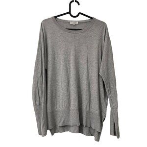 Kinross Cashmere Gray Silk Cashmere Pullover Sweater Womens Size Medium